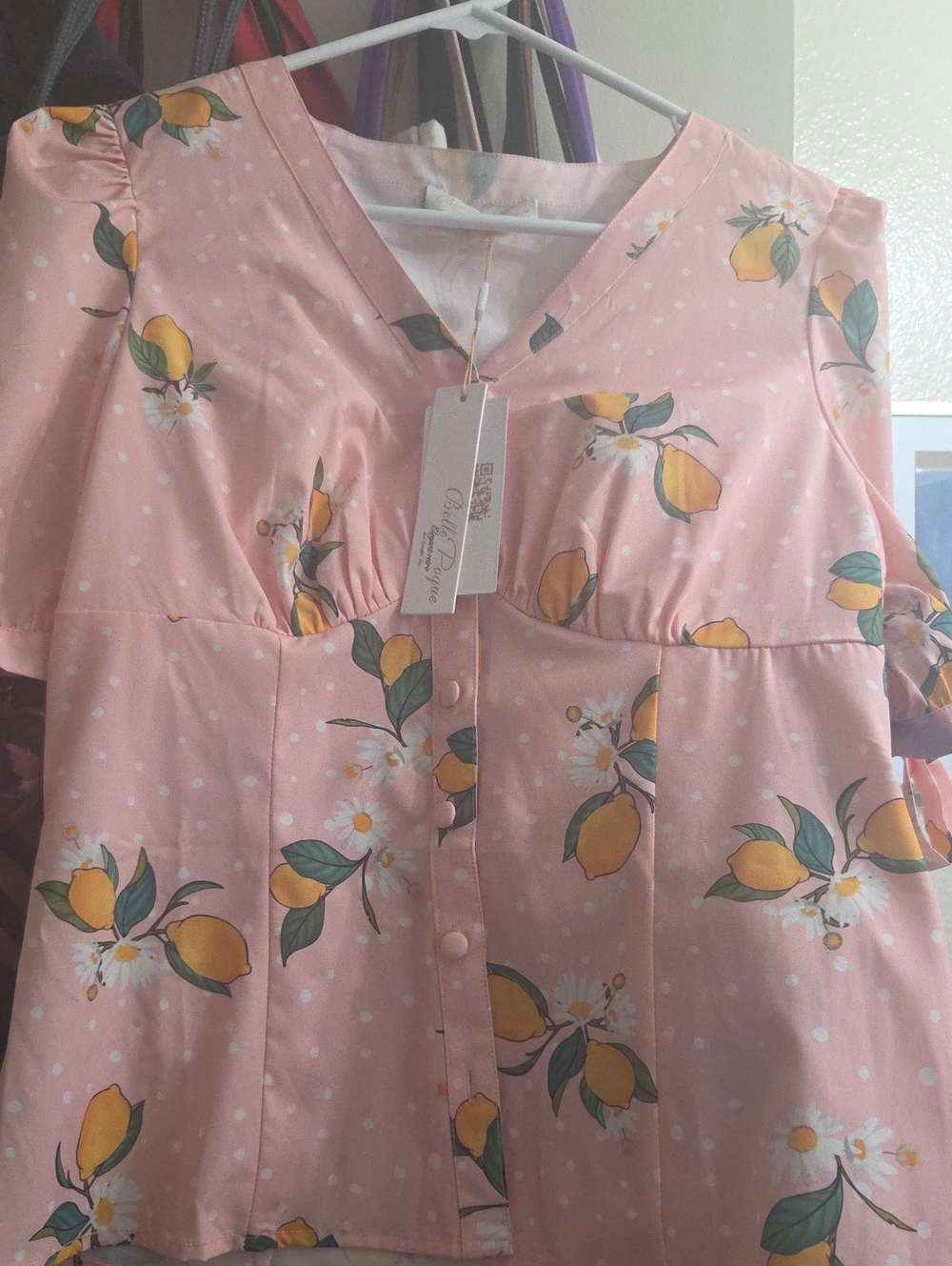 Pink Lemon Print Girls' Dress - Unknown Brand